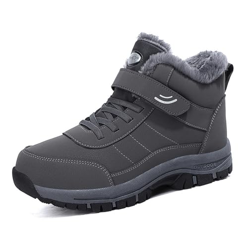 Winter Work Boots for Men,Casual Comfortable Fur Lined Winter Hiking Sneakers for Men,Lightweight Cold-Weather Warm Snow Boots for Men,Slip Resistant