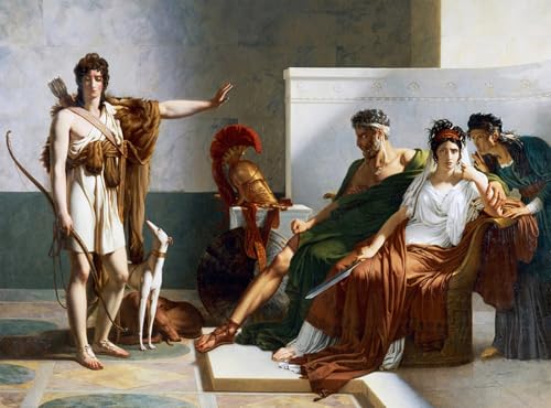 Cuadro Pintura al óleo de Fedra e Hipólito, lienzo artístico premium de Guerin en 60x90cm