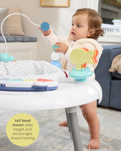 Skip Hop 2-in-1 Baby Activity Center with 20+ Developmental Activities Light-up Musical Piano for Tummy Time Play 4 Clip-on & Moveable Toys and 360-degree Rotating Seat Seascape Age 4m+ - image 5