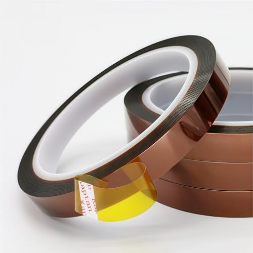Image of 2 Rolls 10mm X 33m 108ft Heat Resistant High Temperature Resistance Silicone Rubber Heat Transfer Tape for Sublimation Press Vinyl, Electronics, Circuit Board Soldering, No Residue