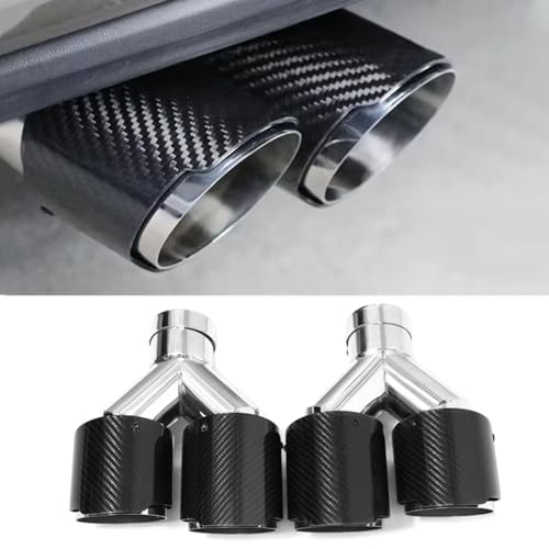 Punta de escape universal para coche tuning con doble boquilla en Y 3