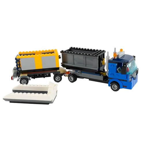 Lego MOC camion con rimorchio, 3 contenitori e minifigure – Set Lego da 282 pezzi per appassionati creativi di MOC e costruttori di veicoli