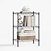 FUNWAY 3-Tier Metal Storage Rack, for Kitchen, Adjustable 3 Tier Metal Storage Rack, Black