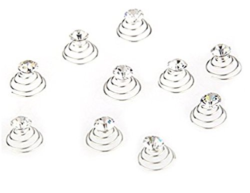 Preisvergleich Produktbild Unbekannt 12 Stück Curlies Haarschmuck Strass Perlen Hochzeit Kommunion Braut Taufe