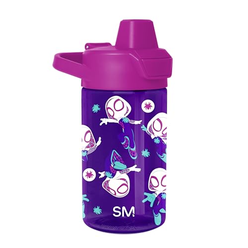 Simple Modern Marvel Kids Tritan Plastic Summit Water Bottle | 12 oz BPA-Free Cup with Covered Leak Proof Straw Lid for Girls Toddlers | Spider Gwen