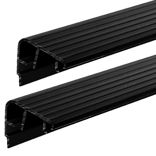 2 Pcs 36" L Fixed Vinyl Sill Threshold Cap 1-3/8 Inches High, Black