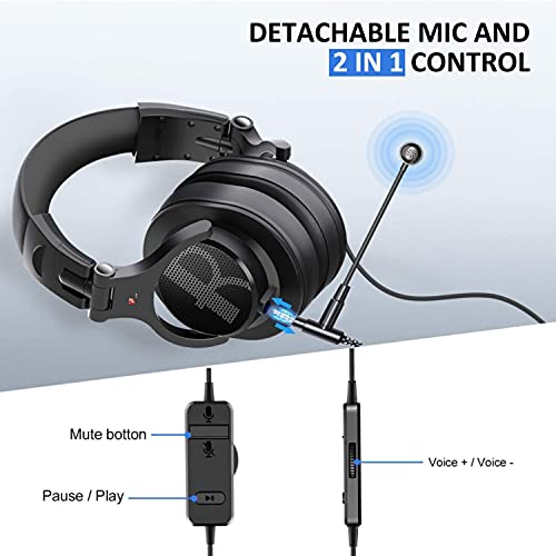 Prosonic Dj2Kg Headsets With Boom Mic, Wired Over Ear Headphones For Business Meeting, Skype Zoom, Pc Gaming,Ps4, Xbox One, Discord, Podcast, Headset With Shareport & Volume Control (Black) #TOP4