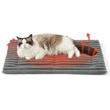 Bedsure Self Warming Cat Bed, Medium Self Heating Dog Crate Pad, Thermal Extra Warm Puppy Mat Indoor & Outdoor, Non-Slip & Washable, 32" x 20", Grey