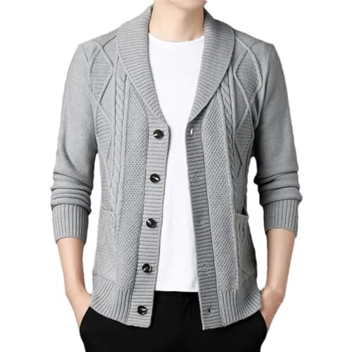 Men's Cardigan Sweater Long Sleeve V Neck Single Breasted Slim Fit Casual Knit Cardigans