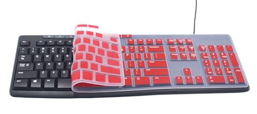 Protector de Teclado de Silicona Compatible Logitech MK295 Rojo miniatura 4