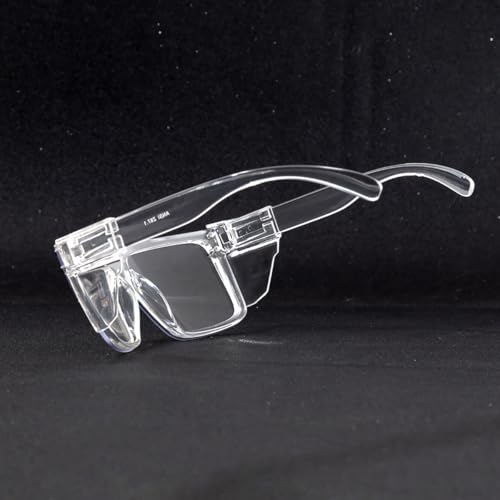 Image of Offray UV400Transition Photochromic Safety Glases Light to Dark Grey Lenses ANSI Z87 Impact Approved Wraparound Style Frame (Clear(clear shield))