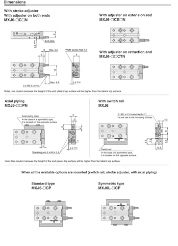 Vérin pneumatique à glissière MXJ avec table de guidage rigide anti-jeu - 5