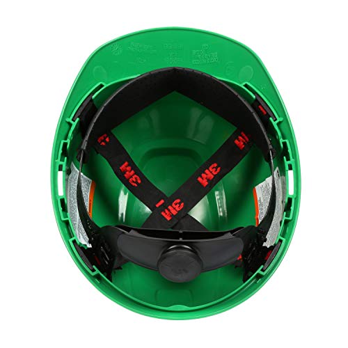 3M H-704R Green Short Brim Hard Hat - 4-Point Suspension - Ratchet Adjustment - 078371-64200 [Price Is Per Each] #TOP3