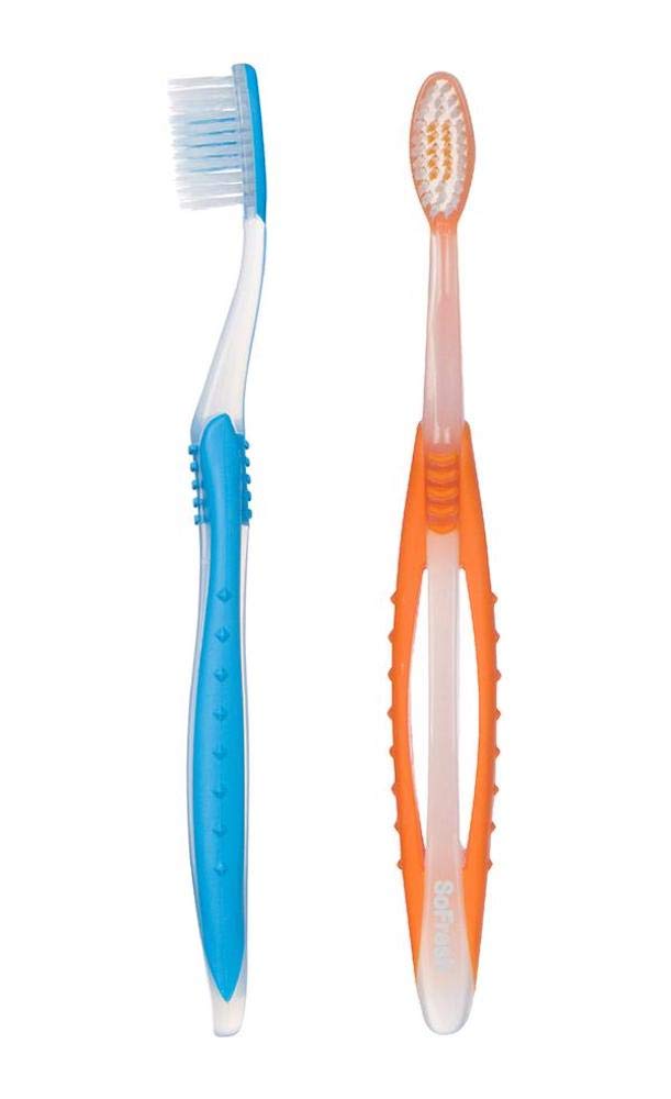 Adult Manual Flossing Toothbrush Wide Grip - 2 Pack- Colors Vary