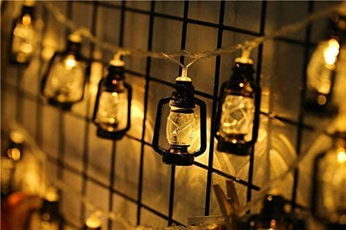 The Bling Store 16 LED Black Lantern Fairy String Lights for Home Decoration | Festival Decor Lights Diwali Christmas | Warm White