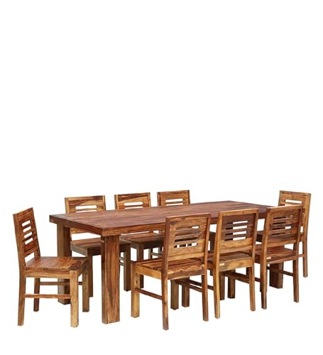 Image of Sheesham Solid Wood 8 Seater Dining Table for Living Room (Honey)