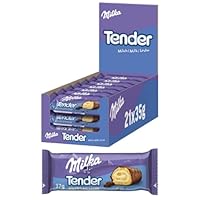 Milka Tender Milch - Biskuit-Rolle mit Milchcrèmefüllung und Vollmilchschokolade - Thekendisplay - 21 x 37g