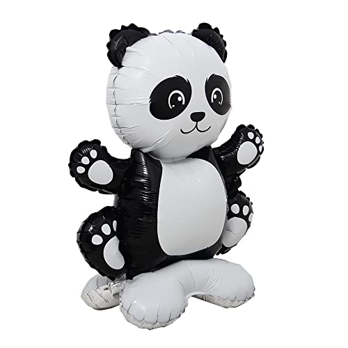 Selfstand 3D Animal Fox Koala Lion Elephant Panda Cow Rabbit Dinosaur Triceratops Stegosaurus Baby Shower Ball Foil Balloons Birthday Party Baby Shower Decorations Kids Toys (Base Panda) #TOP3
