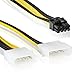 Produktbild 8-Pin PCI Express Grafikkarten Stromkabel zu 2x 4 Pin Molex IDE | 18cm | PCIe Stromadapter LP4 Y-Adapter  MOVOJA