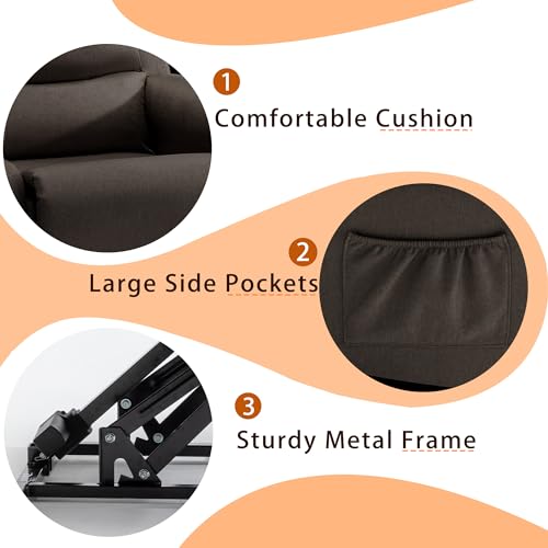 Sillón reclinable eléctrico negro lino miniatura 5