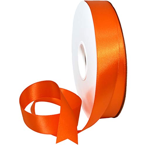 Image of Morex Ribbon 08822 /50-751 Double Face Satin Ribbon, 7 /8 inchx 50 Yd, Russet Orange