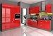 Küche Bianca III 240+160 Küchenzeile Hochglanz Rot Küchenblock Einbauküche Rose