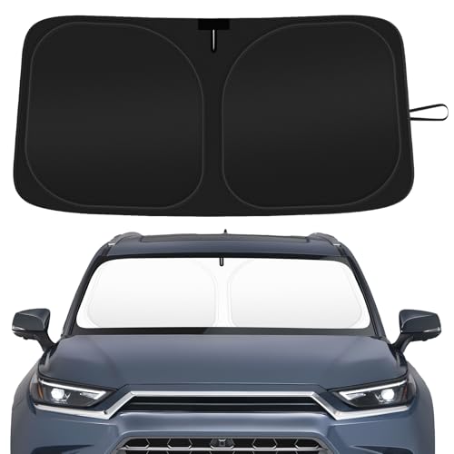 SHINEHOME Windshield Sun Shade Compatible with 2020-2024 2025 2026 Toyota Highlander Accessories Sunshade Front Window Shade Custom for Highlander L LE XLE Limited Platinum Windshield Sun Visor