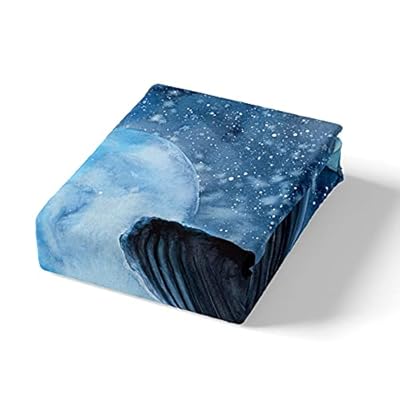 Castle Fairy Huge Whale Duvet Cover 3 Pieces,Bright Moon Oil Painting Comforter Cover for Youth Adult,Blue Ocean Marine… 41loJt0iRKL. SS400