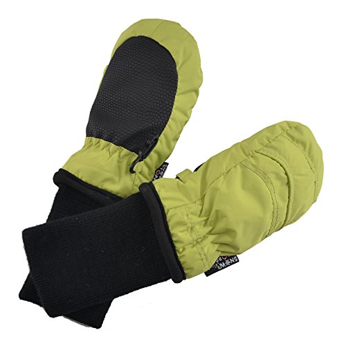 SnowStoppers Kid's Waterproof Stay On Winter Nylon Mittens Extra Small / 6-18 Months Lime Green