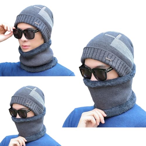 Gorro y bufanda de punto con calefacción USB unisex para invierno 2