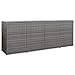 Produktbild vidaXL Mülltonnenbox für 4 Tonnen Mülltonne Müllbox Mülltonnenverkleidung Müllcontainer Gerätebox Anthrazit 305x78x120cm Poly Rattan Stahl