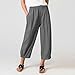 Capri Pants for Women Women's Linen Pants Women's Pants Summer Pants for Woman Women Plus Size Pants Flowy Capri Pants for Women,Grey,4X-Large