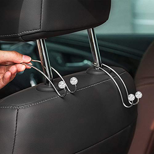 image for XBRN Car Hook Headrest Hooks,4 Pack Bling Car Vehicle Back Seat Hanger