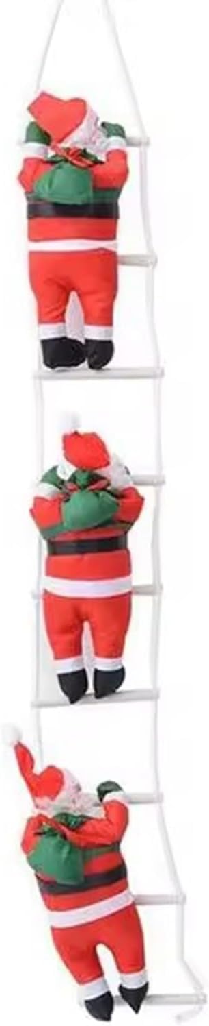 FAMBIZ 3x Climbing Santa Claus With Ladder, Bright Colour, Durable Construction, lightweight, Eye-Catching Design, Indoor And Outdoor Decoration, Compact And Portable, easy to carry, 25cm
