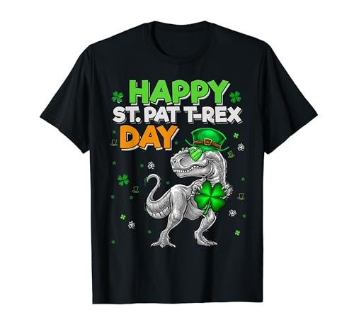 Happy St. Pat T-Rex Day T-Shirt Happy Pat Rex Day Dinosaur T-Shirt