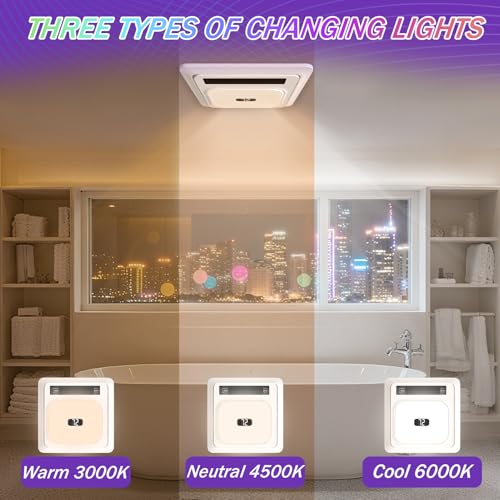 Image of Bathroom Exhaust Fan With Heater and light & Bluetooth,1800W Dual-Heat