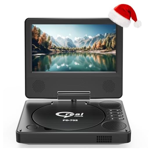 9.5" Portable DVD Player with 7.5" Swivel Display Screen, 5-Hour Built-in Rechargeable Battery, Car DVD Player,Supports SD Card/USB/CD/DVD and Multiple Disc Formats, High Volume Speaker,Black……