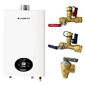 CAMPLUX Tankless Water Heater Natural Gas 4.22GPM, 102,000BTU Indoor Gas Water Heater, On-Demand Gas Instant Hot Water Heaters, Climatech 3 Series, CX422, White