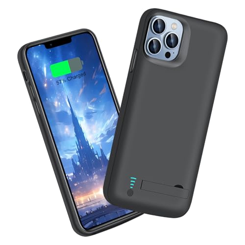 Sitong [Upgraded Battery Case for iPhone 12 Pro Max & iPhone 13 Pro Max 6000mAh Rechargeable Extended Battery Charging Charger Case Add 100% Extra Juice (6.7 Inches) Black
