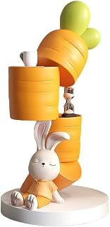 BORSHERNB Cream Style Rabbit Ornaments, Carrot Rabbit Storage Rack, Home Accessories, TV Cabinet Storage, Housewarming Gifts (Wireless Yellow 42 * 80cm)