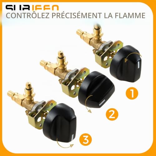 SURIEEN Pièce de rechange pour valve de barbecue, vanne de commande avec filetage M12 x 1,5 et connecteur de déconnexion rapide 1/4", compatible avec les barbecues à gaz Olympian 5500 et 5100 et Weber – vue 5