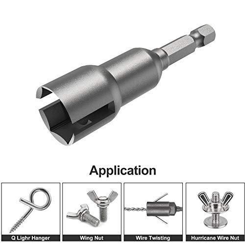 3 Pack 3 size 1/4" Hex Shank,Power Wing Nut Driver Set,Slot Wing nuts Drill Bit Socket Wrenches Tools Set, Drills Bits for Panel Nuts screws eye C hook bolt - Image 6