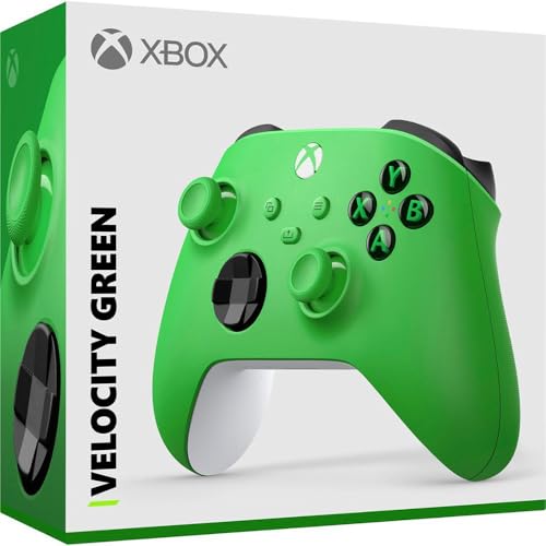Image of Microsoft QAU-00090 Xbox Wireless Dual Controller Bundle (Velocity Green) for Xbox Series X|S, Xbox One, Windows PC, Android and iOS