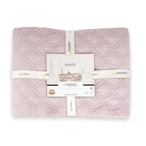 Image of MYTRIDENT Nectarsoft Italian Retreat King Size (228 cm x 274 cm) Bedcover Set, 100% Cotton, Primrose