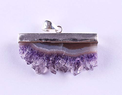 Pendentif en argent sterling 925 avec améthyste brute naturelle | Magnifique pendentif violet pour femme | Pièce faite à la main | élégant – Image 4
