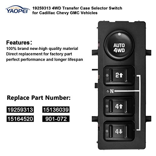 image for YAOPEI 4WD Switchs 4x4 Transfer Case Button for 2003-2007 Chevrolet Si