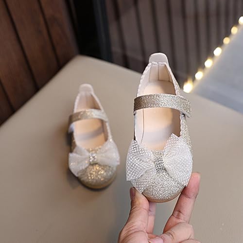 Girls Dress Mary Jane Shoes Girl Bow Ballet Lightweight Soft Sole Flat Back to School Princess Wedding Shoes4