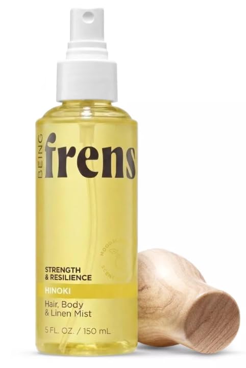 Being Frenshe Hinoki Hair, Body & Linen Mist with Essential Oils, Light Fresh Scent, Multi-Use Fragrance Spray, 5 fl oz