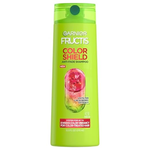 Garnier Fructis Color Shield Shampoo, Fortifying Shampoo for Color Treated Hair, Works on All Types and Shades of Hair, Vegan and Paraben Free, 12.5 fl. oz. (Packaging May Vary)