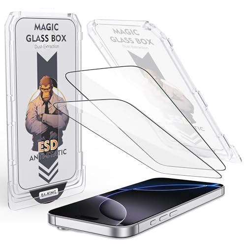 Protection d'écran iPhone 16 Pro Max en verre trempé incassable avec kit d'alignement - Lot de 2